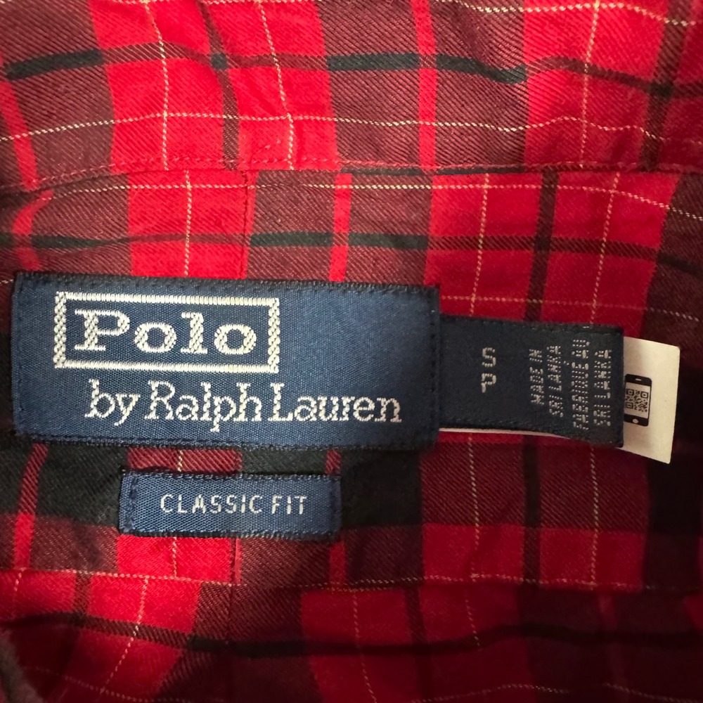 Polo Ralph Lauren Classic Fit Red Black Plaid Flannel Button Down Shirt Mens S - Picture 4 of 9